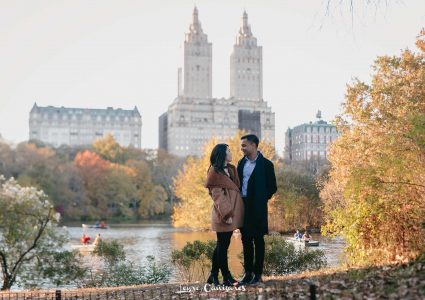 bow bridge couple photoshoot
