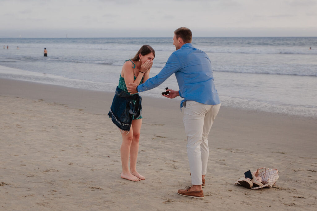 proposal photos in santa monica beach