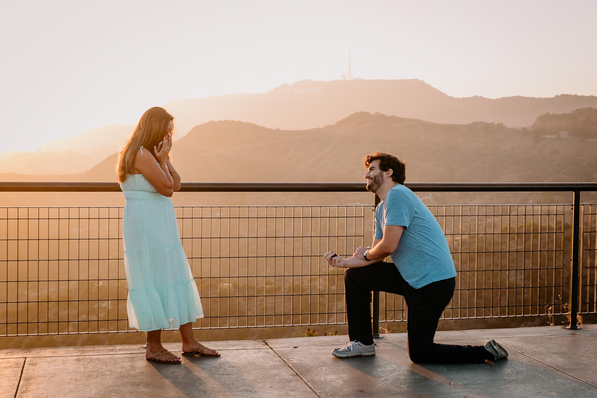 proposal photo session at Griffith Observatory