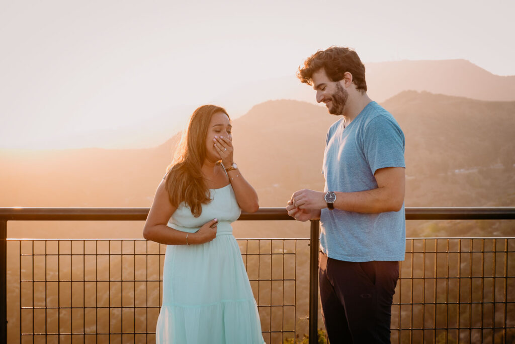 Griffith Observatory engagement photoshoot at sunset
