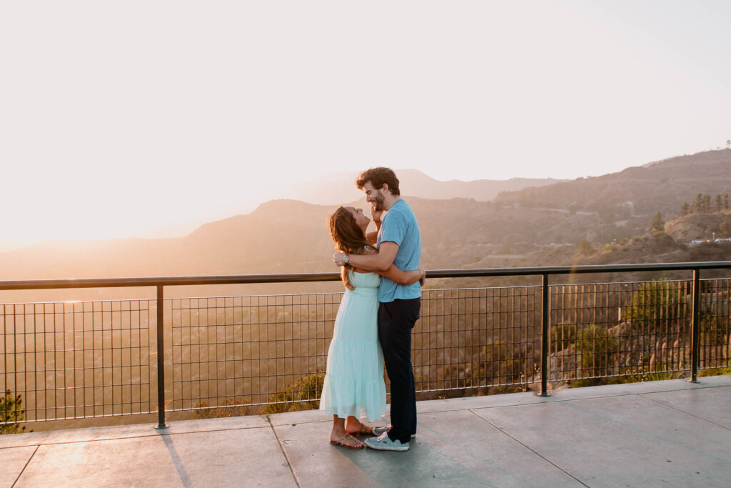 surprise proposal photographer at griffith observatory in LA
