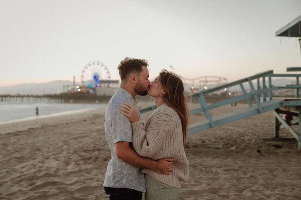 marriage proposal at santa monica beach