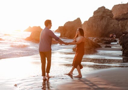 el matador beach engagement photoshoot